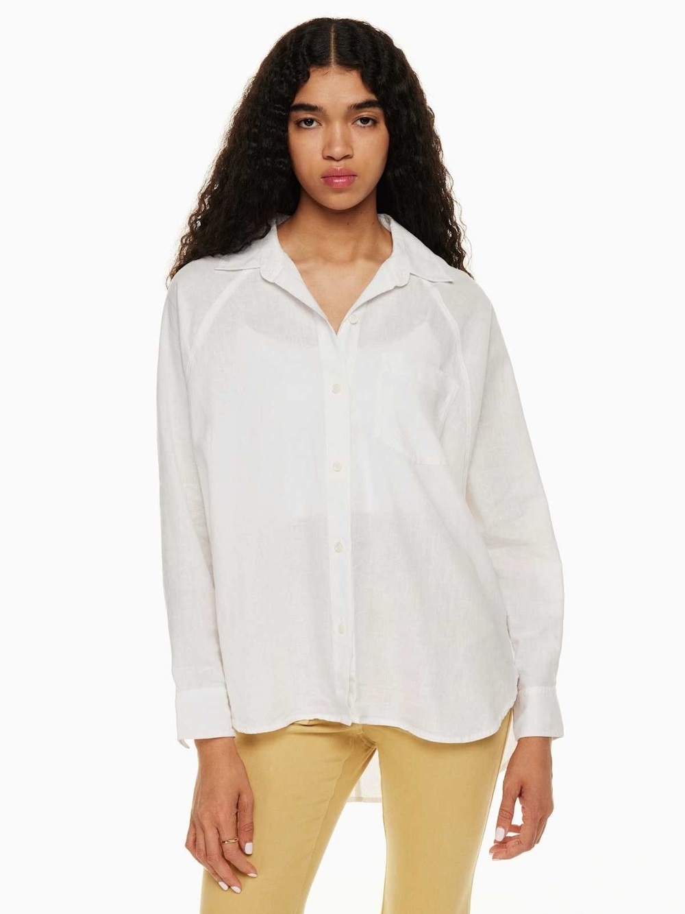 Aritzia Wilfred Free Boyfriend Linen Shirt